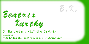 beatrix kurthy business card